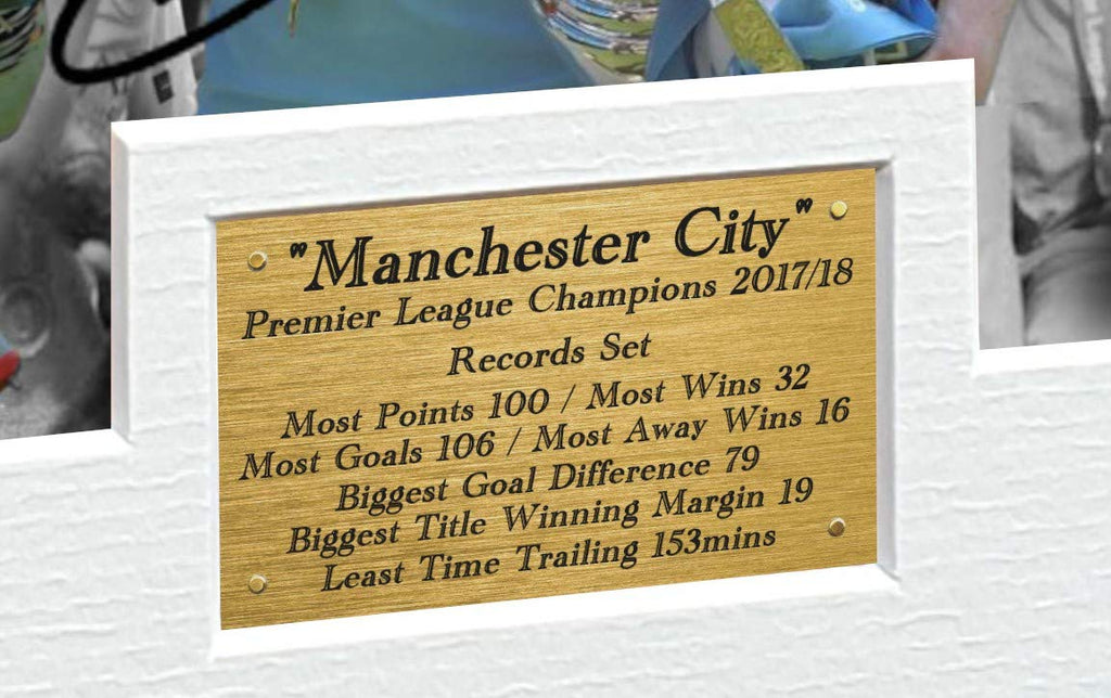 2018 PREMIER CHAMPIONS Signed Manchester City Guardiola Bruyne Agüero Sterling Jesus Photo Picture