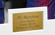 Load image into Gallery viewer, FC Barcelona Luis Suarez Lionel Messi Ousmane Dembele Signed Photo Photograph Picture Frame Soccer