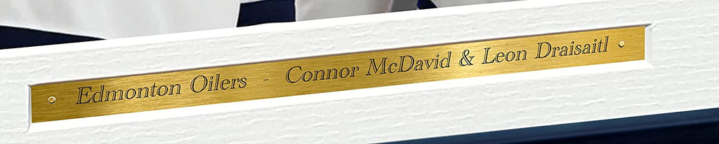 Kitbags & Lockers 12x8 A4 Connor McDavid Leon Draisaitl Edmonton Oilers NHL Autographed Signed Photo Photograph Picture Frame Ice Hockey Poster Gift Black & White