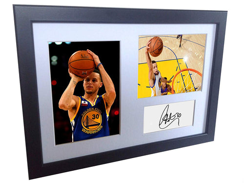 Signed Stephen Curry Golden State Warriors Basketball Photo Photograph Picture Frame Gift A4