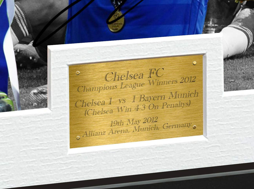 Large A3 Didier Drogba Frank Lampard John Terry 'Celebration' 12x8 A4 Chelsea FC Champions League Winners 2012 Autographed Signed Photo Photograph Picture Frame Soccer Gift Poster