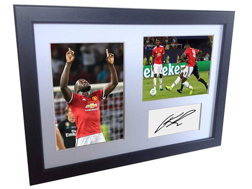 Signed Romelu Lukaku Manchester United Autographed Photo Photograph Picture frame Gift A4