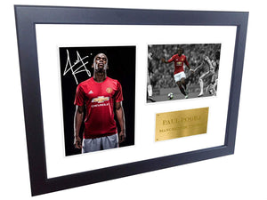 A4 Signed Paul Pogba Manchester United Autographed Photo Photograph Picture Frame