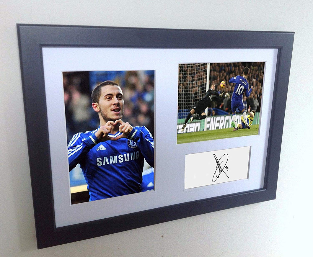 Signed Eden Hazard Chelsea Autographed Photo Photograph Picture Frame Gift A4