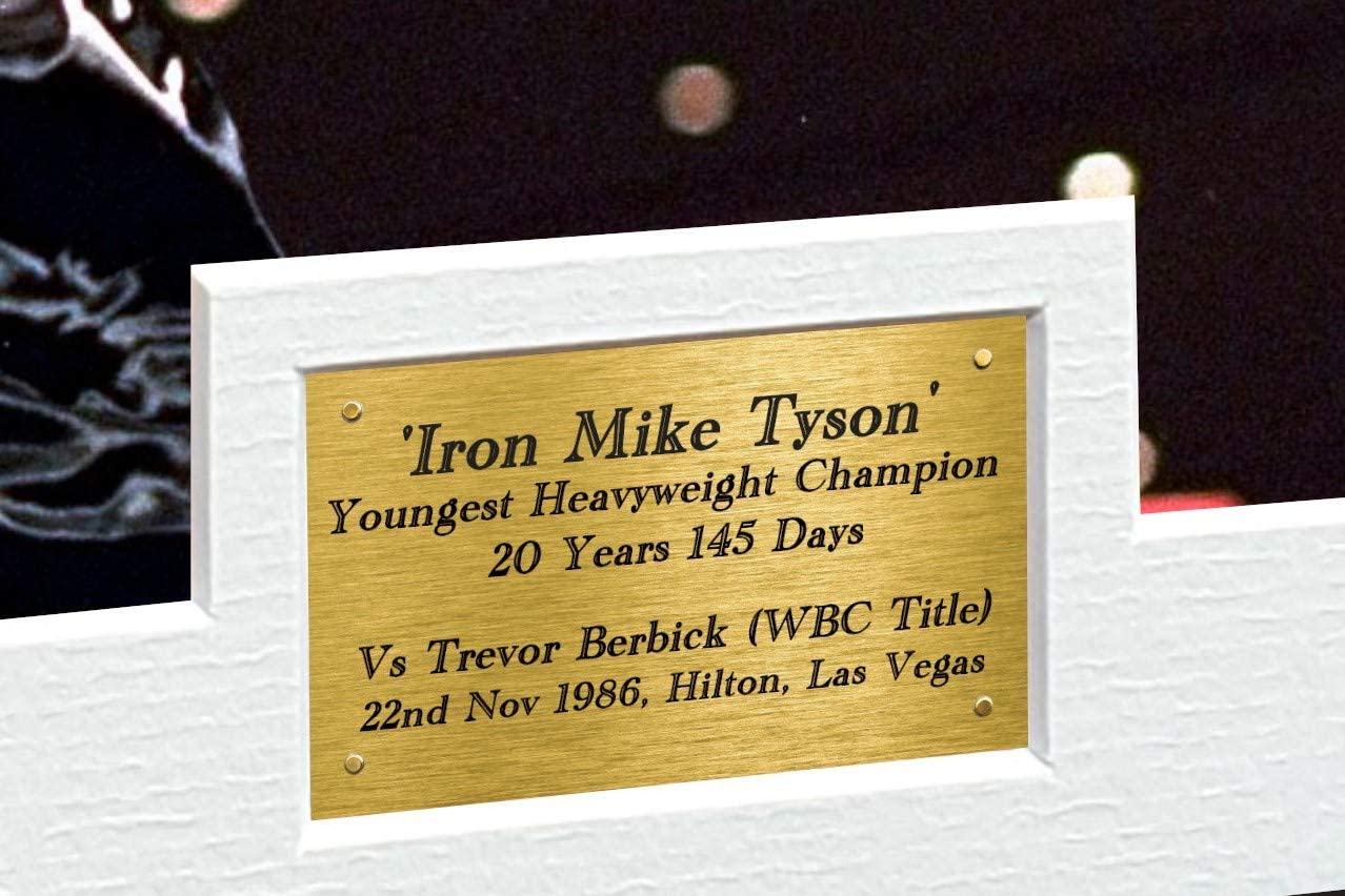 Mike Tyson vs Trevor Berbick 12x8 A4 Autographed Signed Photo Photograph Picture Frame Boxing Col