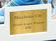 Load image into Gallery viewer, A4 2022 Premier League Winners Manchester City Grealish Guardiola Jesus Foden De Bruyne Gündoğan Dias Fernandinho Autographed Signed Photo Photograph Picture Frame Football Soccer Poster Gift 12x8