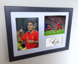 Signed Roberto Firmino Liverpool Autographed Photo Photograph Picture Frame Gift A4