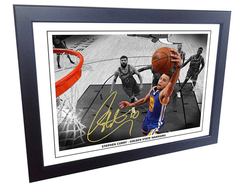 Signed Stephen Curry Golden State Warriors Basketball Photo Photograph Picture Frame Gift 12x8