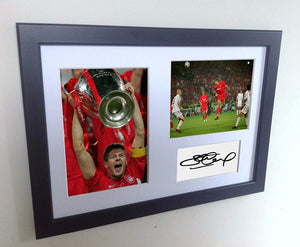 Signed Steven Gerrard Champions League Winner Liverpool Autograph Photo Photograph Picture Frame A4