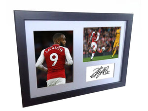 A4 Signed Alexandre Lacazette Arsenal Autographed Photo Photograph Picture Frame Gift 12x8