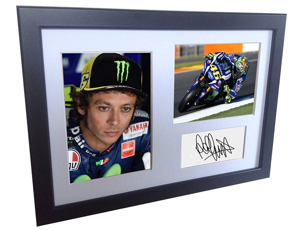 Signed Valentino Rossi Autographed Photograph Photo Picture Frame Memorabilia Gift A4