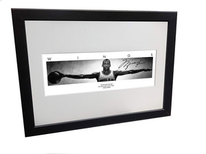 Michael Jordan WINGS Signed 12x8 Chicago Bulls Basketball Photo Photograph Picture Frame Gift