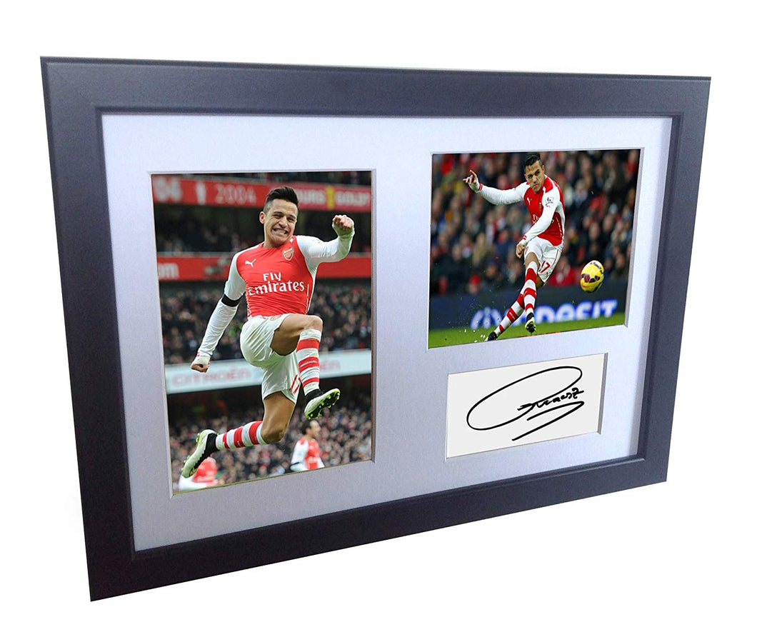 Signed Alexis Sanchez Autographed Arsenal Photo Picture Frame Memorabilia A4