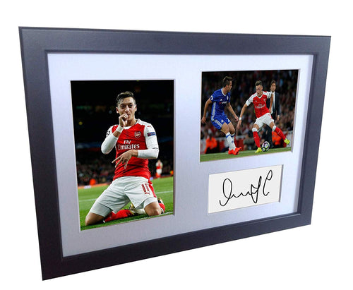 Signed Mesut Ozil Autographed Arsenal Photo Picture Frame Memorabilia Gift A4