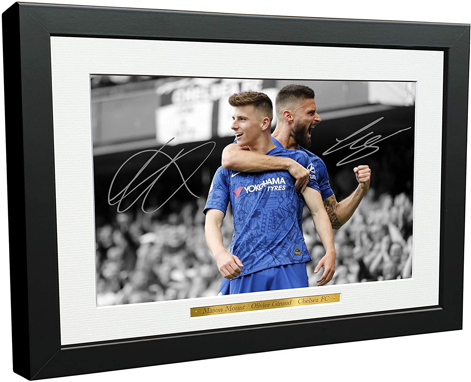 12x8 Signed Olivier Giroud Mason Mount Chelsea Photo Photograph Picture Frame Football