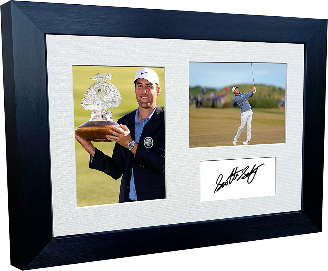Scott Scottie Scheffler US Open PGA Tour Champion Autographed Signed 12x8 A4 Photo Photograph Picture Frame Football Soccer Poster Gift