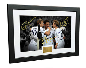 "Tottenham Hotspur vs Madrid 3-1" Signed Harry Kane Dele Alli Eriksen Spurs Photo Picture
