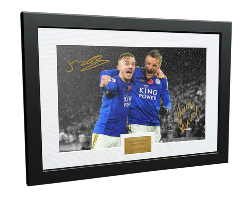 Leicester City Signed James Maddison Jamie Vardy Photograph Photo Picture Frame