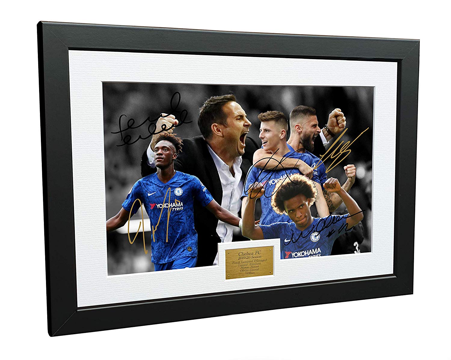 Signed Giroud Mount Lampard Willian Abraham Chelsea Photo Photograph Picture Frame