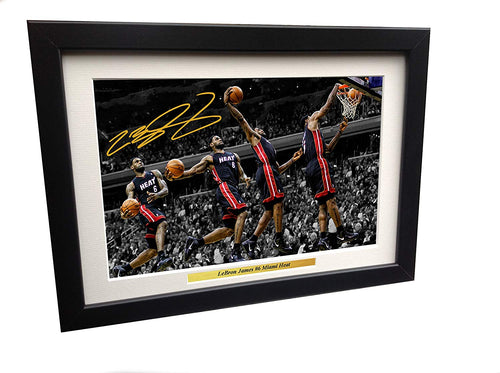 LeBron James #6 Miami Heat 12x8 Signed Basketball Photo Photograph Picture Frame NBA Gift
