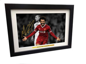 Mohamed Mo Salah Signed Liverpool FC Autographed Photo Photograph Picture Frame Soccer Gift