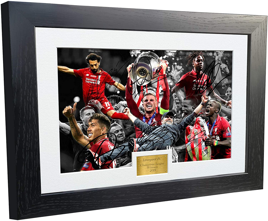 Large A3 2019 CHAMPIONS LEAGUE Signed Liverpool Henderson Klopp Salah Mane Firmino Origi Photo Picture Soccer