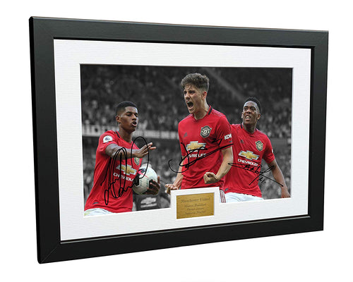 Signed Marcus Rashford Daniel James Anthony Martial Manchester United Photo Picture Soccer