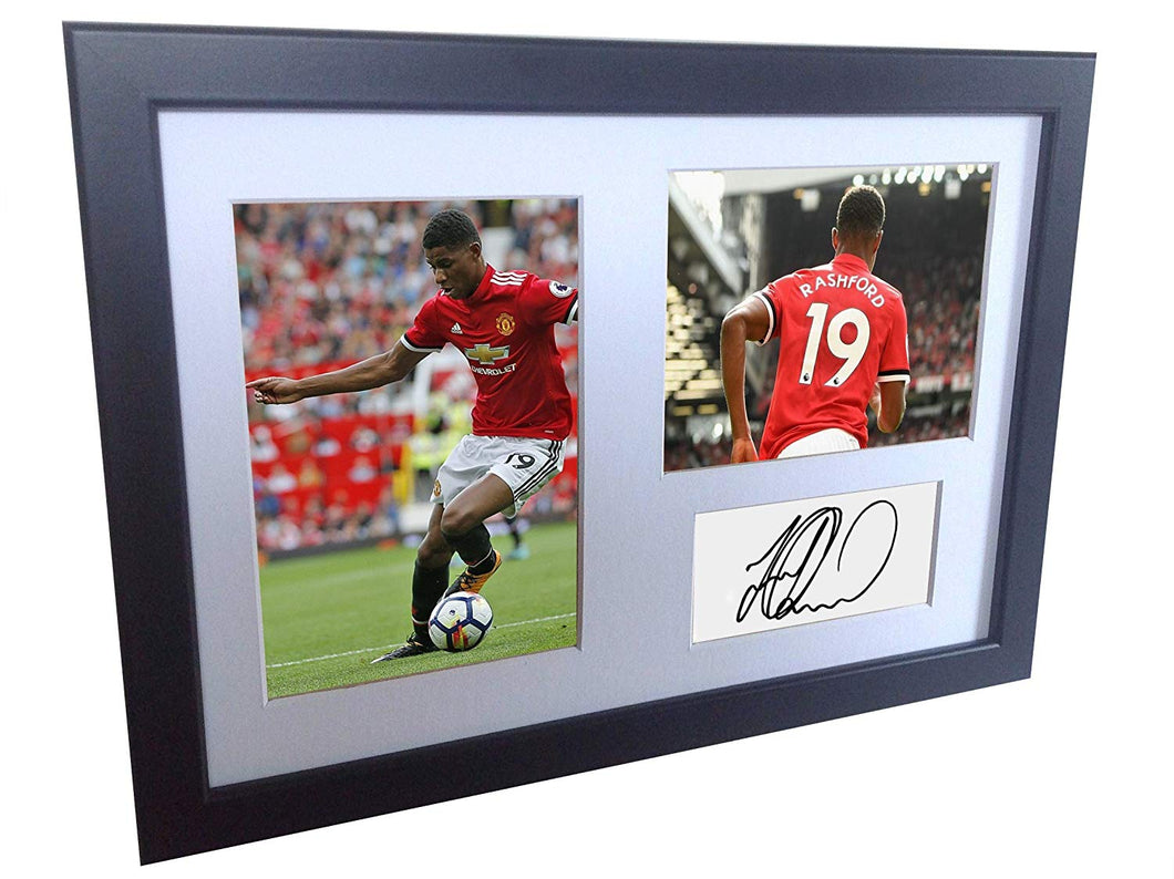 Signed Marcus Rashford Manchester United Autographed Photo Photographed Picture Frame A4
