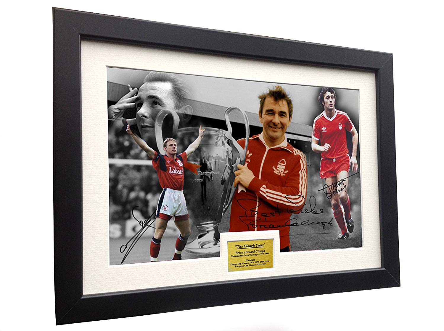 Brian Clough Signed "CLOUGH YEARS" Stuart Pearce and Trevor Francis Nottingham Forest Photo Picture
