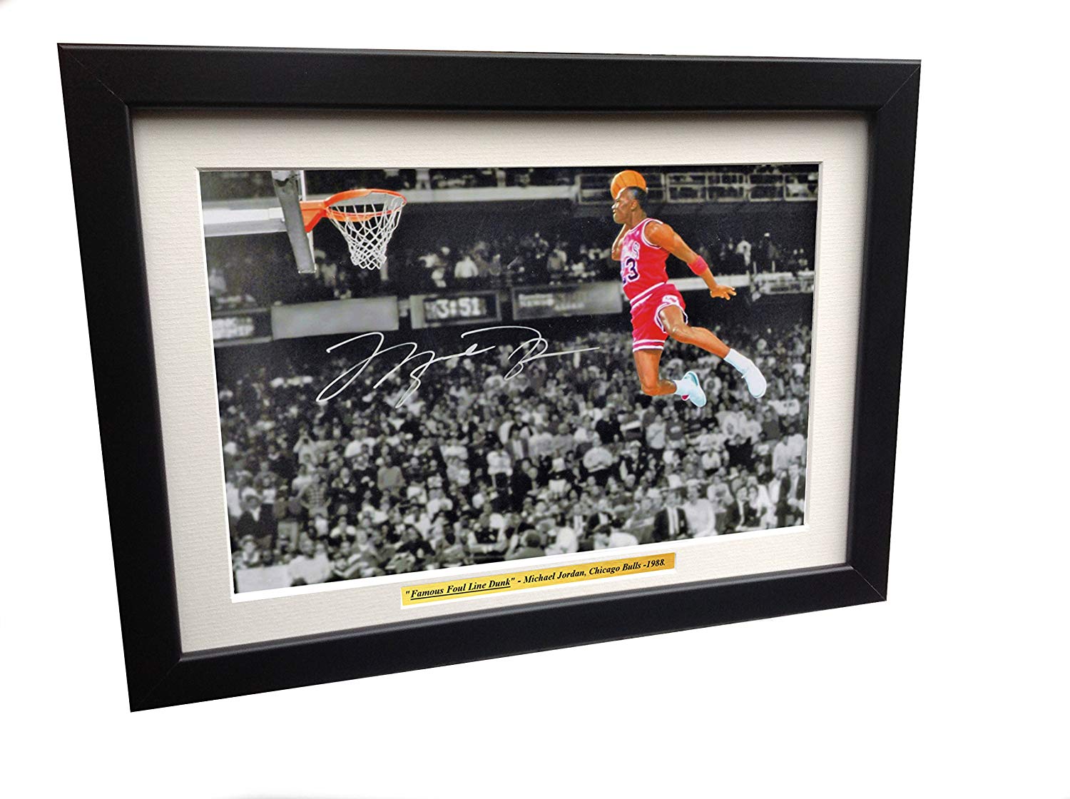 12x8 A4 Michael Jordan Famous Foul Line Dunk Autographed Photo Photograph Picture Frame