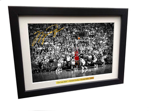 12x8 Michael Jordan "The Last Shot" Signed Chicago Bulls Photo Photograph Basketball Picture Frame