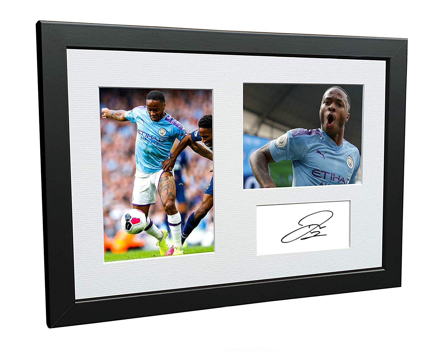 Signed Raheem Sterling Manchester City Photo Photograph Picture Frame Football Soccer Poster Gift