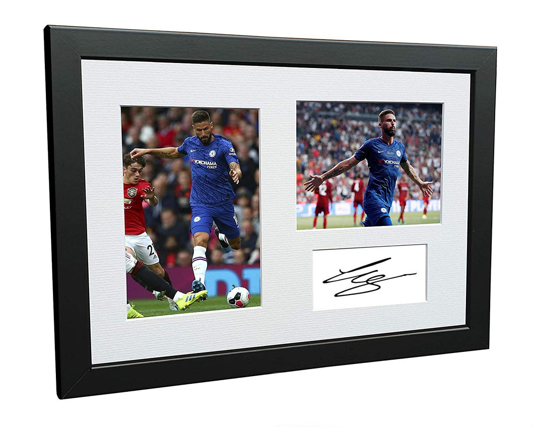 Signed Olivier Giroud Chelsea Autographed Photo Photograph Picture Frame Football