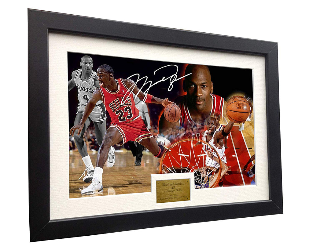 Michael Jordan Signed "JORDAN CELEBRATION" Chicago Bulls Photo Photograph Basketball Picture Frame