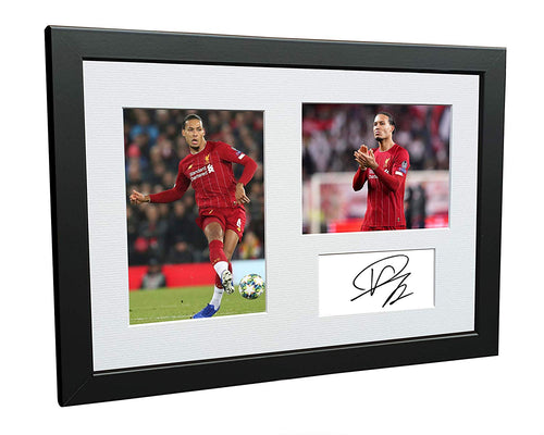 Virgil Van Dijk Signed Liverpool Autographed Photo Photograph Picture Frame Soccer