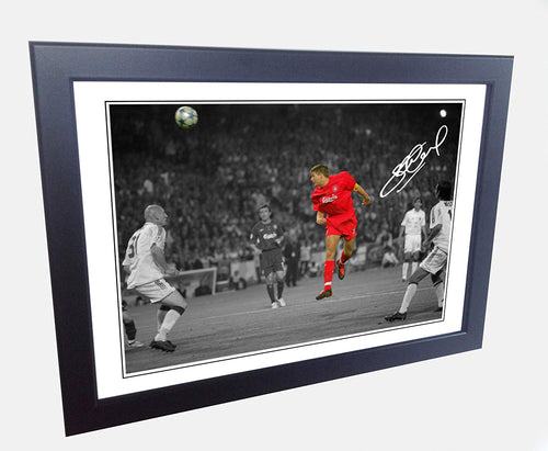 12x8 Signed Istanbul Steven Gerrard Liverpool Autograph Photo Photograph Picture frame