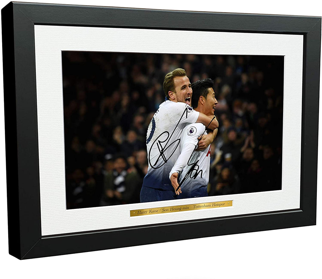 Signed Harry Kane Son Heung min Tottenham Hotspur Spurs Autographed Photo Photograph Picture frame Gift 2