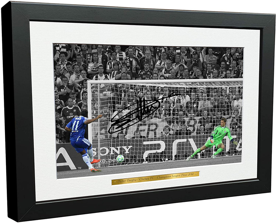 Didier Drogba 12x8 A4 Chelsea FC Champions League Winners 2012 Autographed Signed Photo Photograph Picture Frame Soccer Gift Poster 2