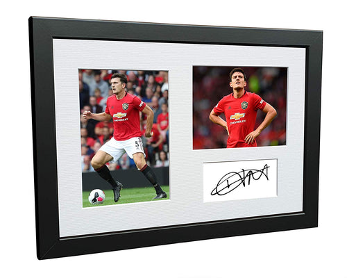 Signed Harry Maguire Manchester United Photo Photograph Picture Frame Football Soccer Poster