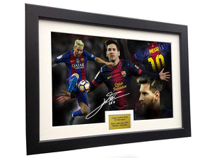 Lionel Messi 12x8 A4 Signed"CELEBRATION" - Barcelona - Autographed Photo Photograph Picture Frame