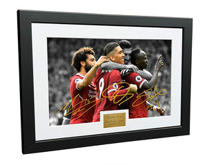 FAB THREE - Roberto Firmino Mohamed Mo Salah Sadio Mane Signed Liverpool FC Photo Picture