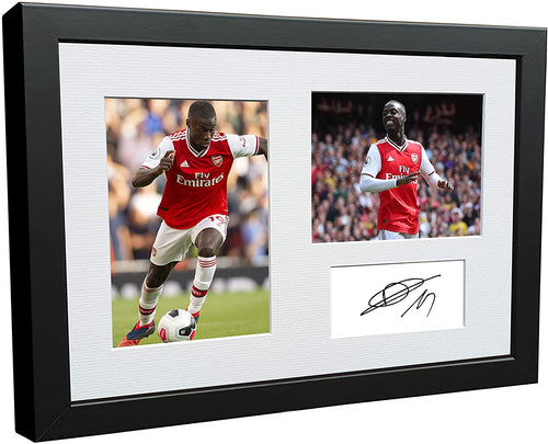 Signed Nicolas Pepe Arsenal Autographed Photo Photograph Picture Frame Football Soccer Poster Gift