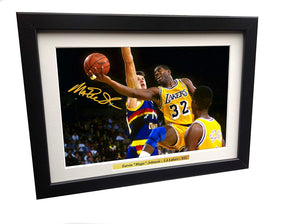 Earvin Magic Johnson 12x8 Signed LA Lakers Basketball NBA Photo Photograph Picture Frame Gift