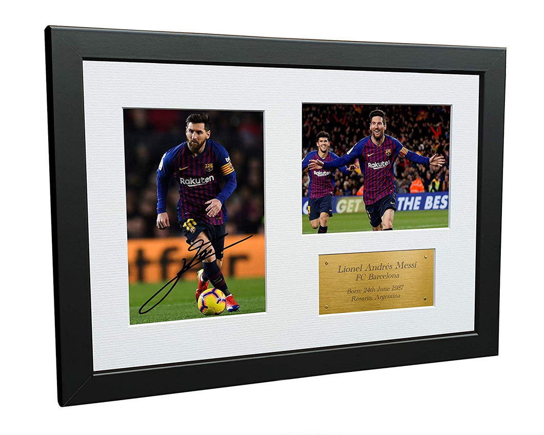 12x8 Lionel Messi FC Barcelona Signed Photo Photograph Picture Frame Soccer Gift