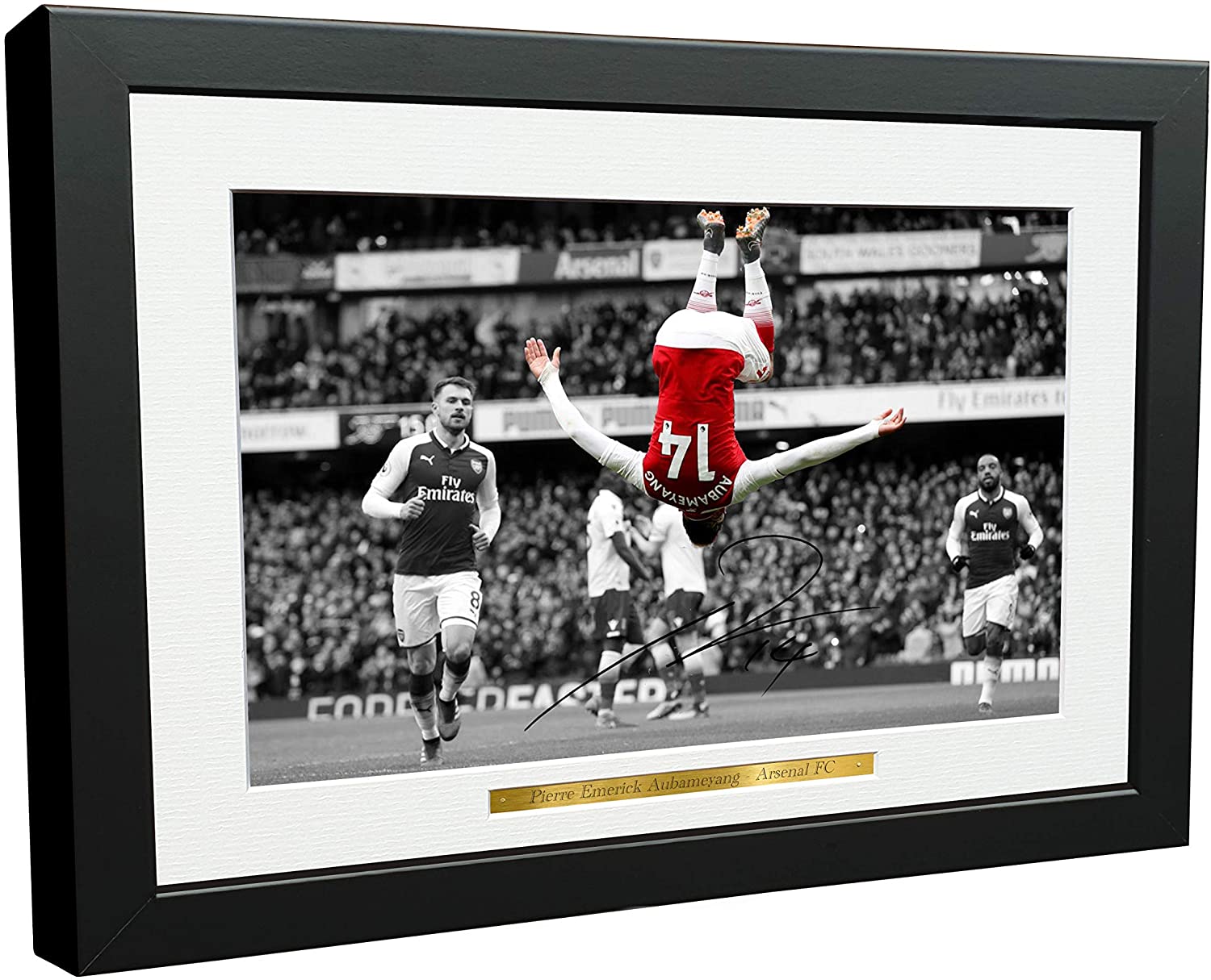 Signed "THE BACKFLIP" Pierre-Emerick Aubameyang Arsenal FC Photo Photograph Picture Football Soccer