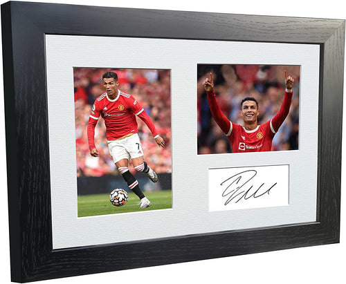 12x8 A4 Cristiano Ronaldo Manchester United Signed Autograph Photo Photograph Picture Frame Poster Gift