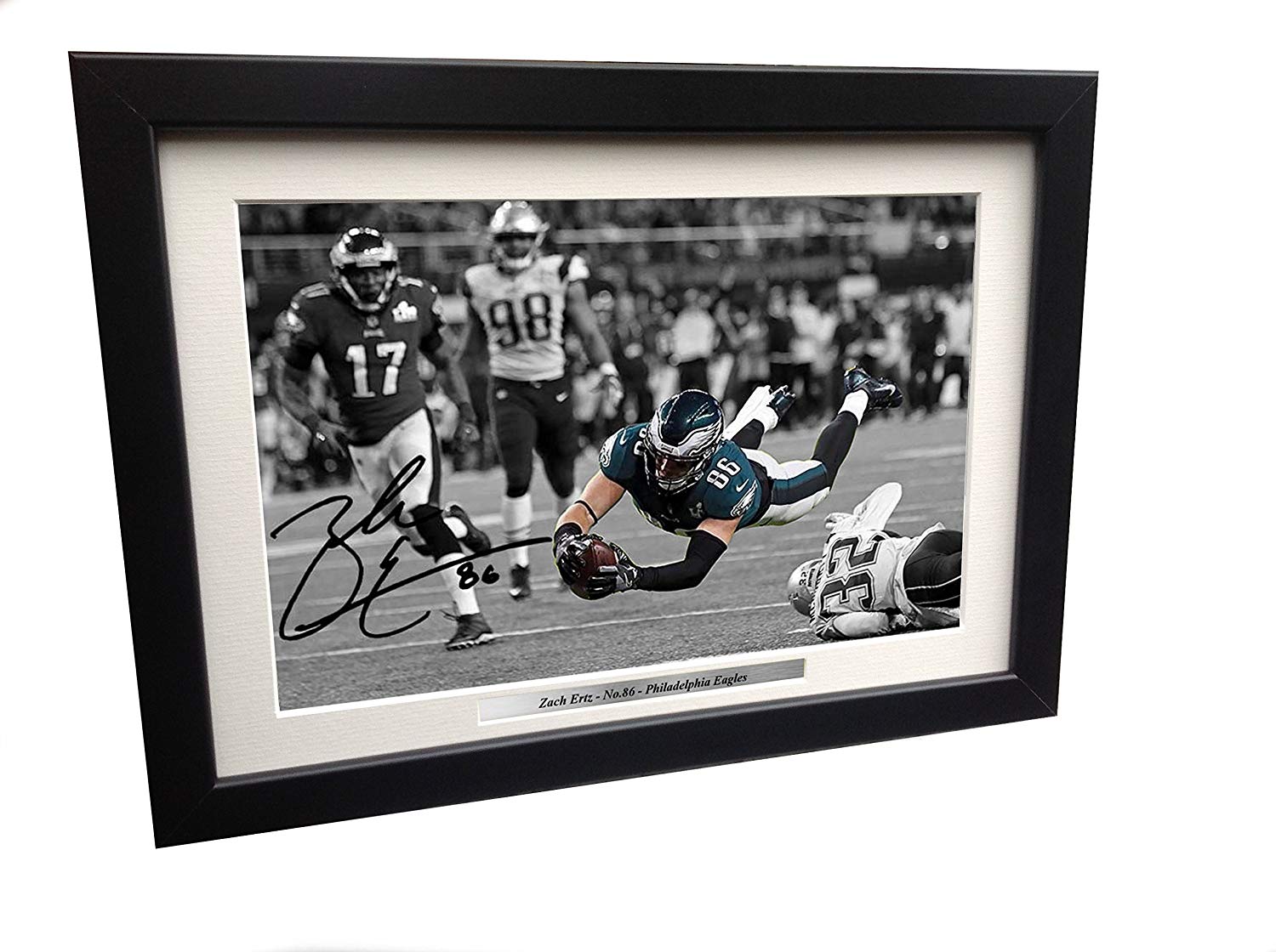 Zach Ertz Signed "Super Bowl 52 Winners" Philadelphia Eagles Photo Photograph Picture Frame