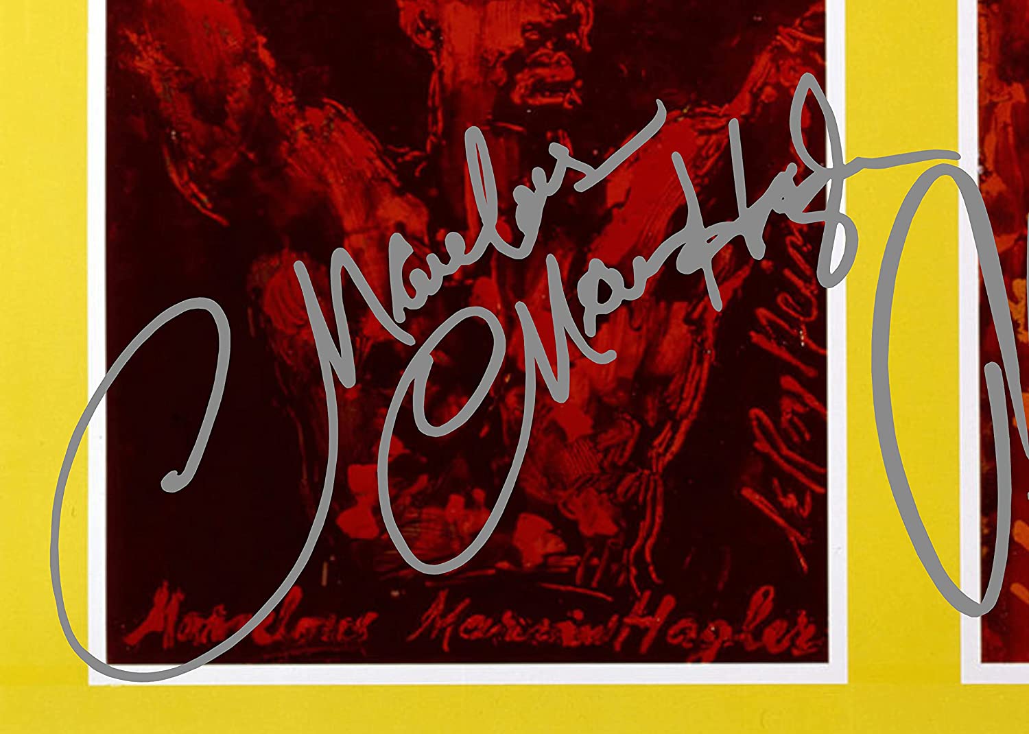 Supersize A3+ Marvelous Marvin Hagler vs Thomas Hitman Hearns 'Fight Poster Montage' Autographed Signed Photo Photograph Picture Frame Boxing Gift