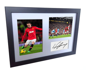 Signed Overhead Goal Wayne Rooney Manchester United Autograph Photo Picture A4