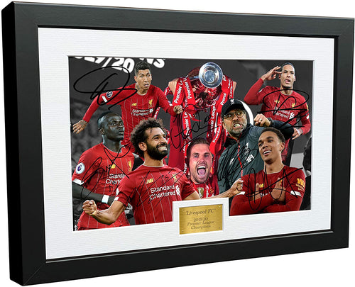 2019 2020 PREMIER LEAGUE CHAMPIONS Signed Liverpool Henderson Klopp Salah Firmino Dijk Photo Picture Soccer